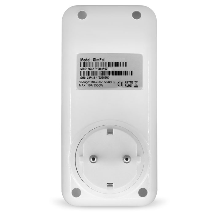 Wi-Fi Tuya розетка с датчиком температуры SimPal-TY130